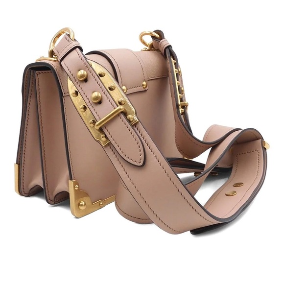 PRADA Cahier Shoulder Bag Powder Pink - Picture 2 of 10